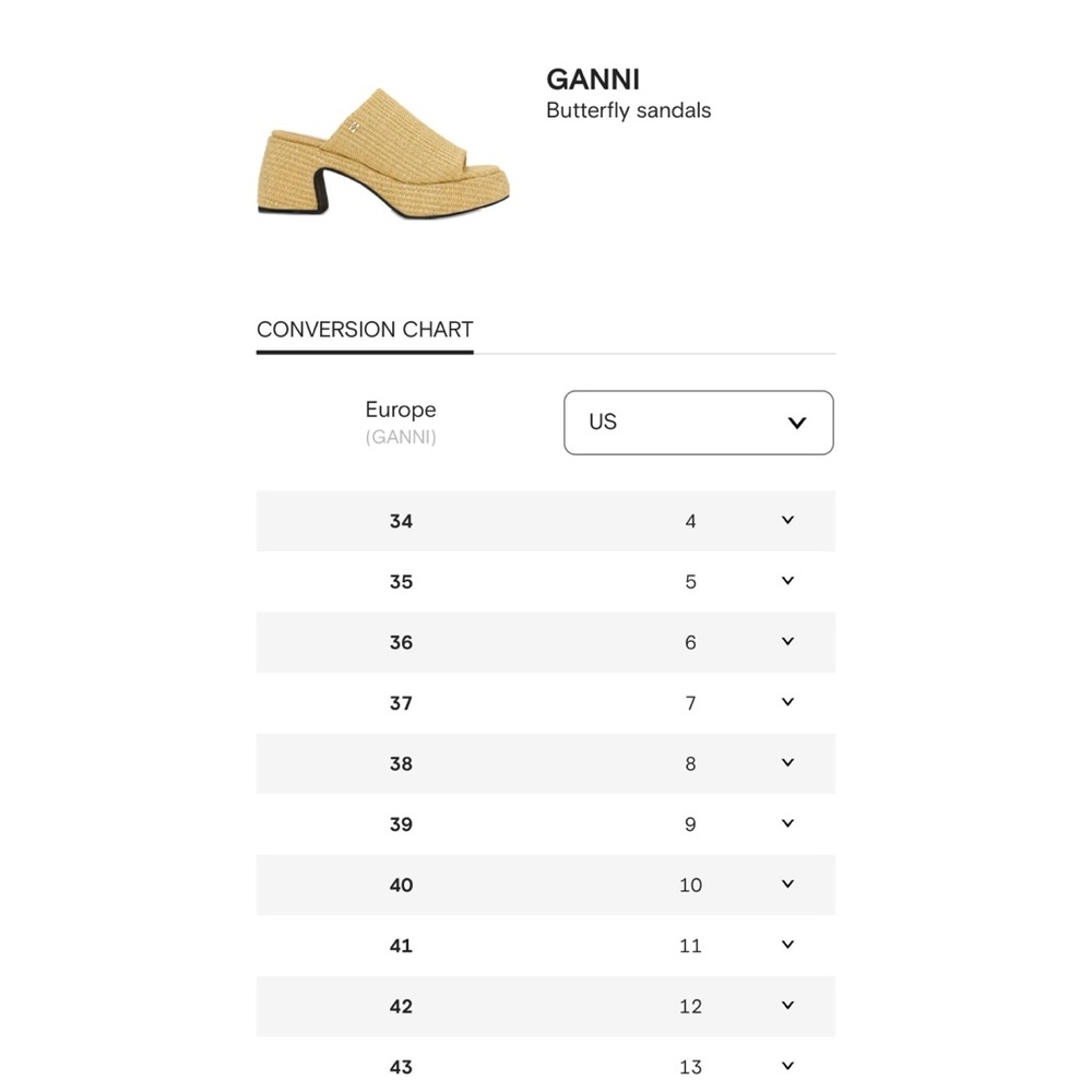 New Ganni Butterfly Raffia Platform Mules Natural Sz 9 - Picture 12 of 12